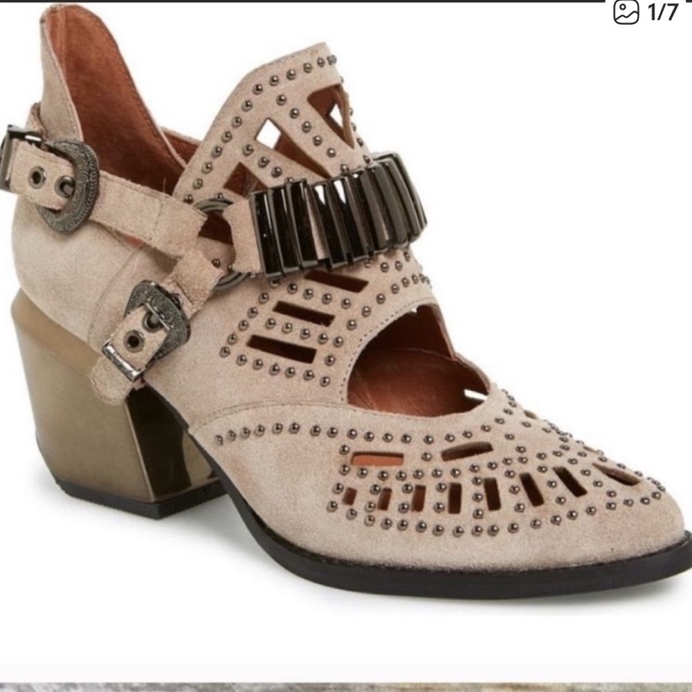 Jeffrey Campbell Beige Studded Ankle Booties